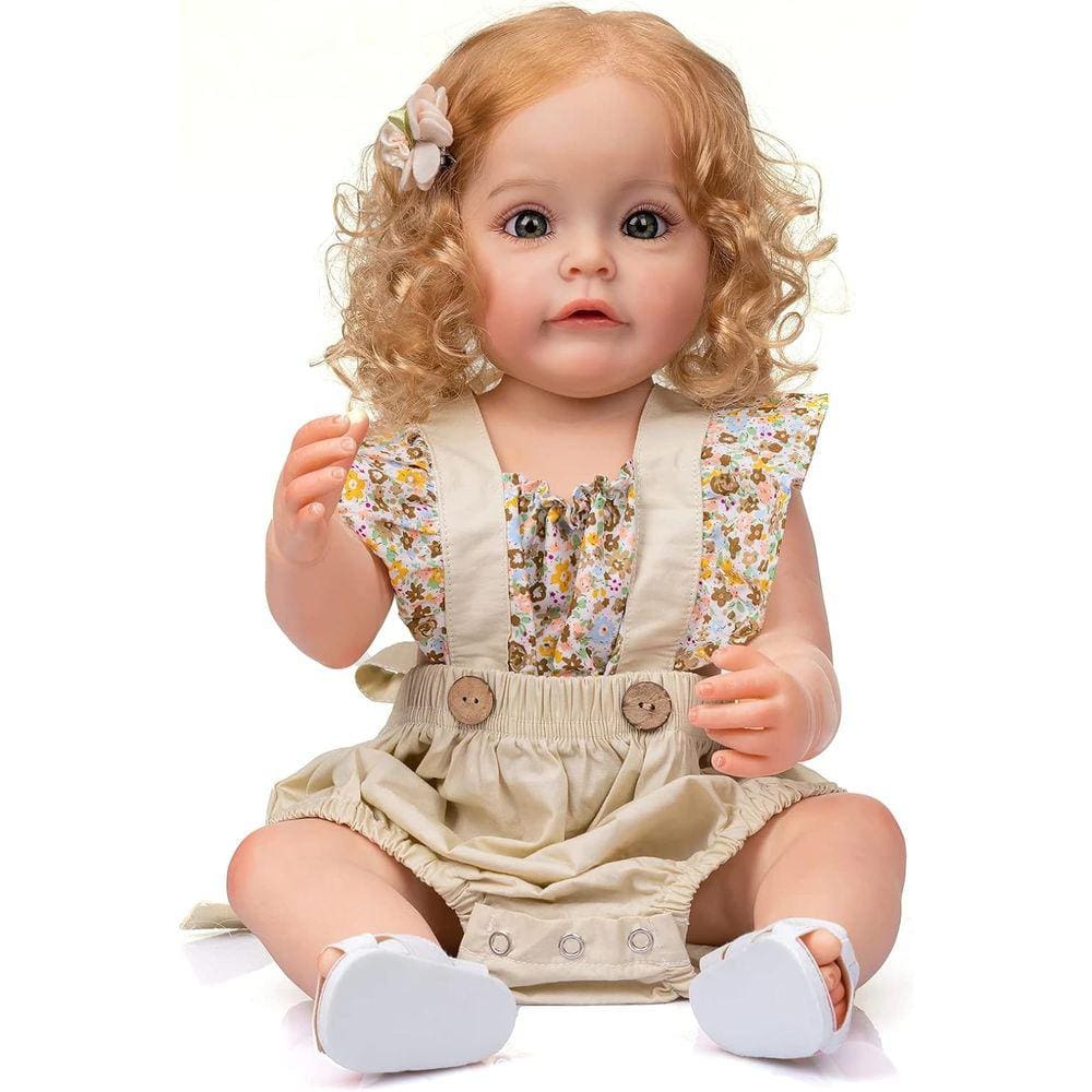 Boneca Reborn Baby Doll de 22 polegadas, realista, Sweet Facial View, loira