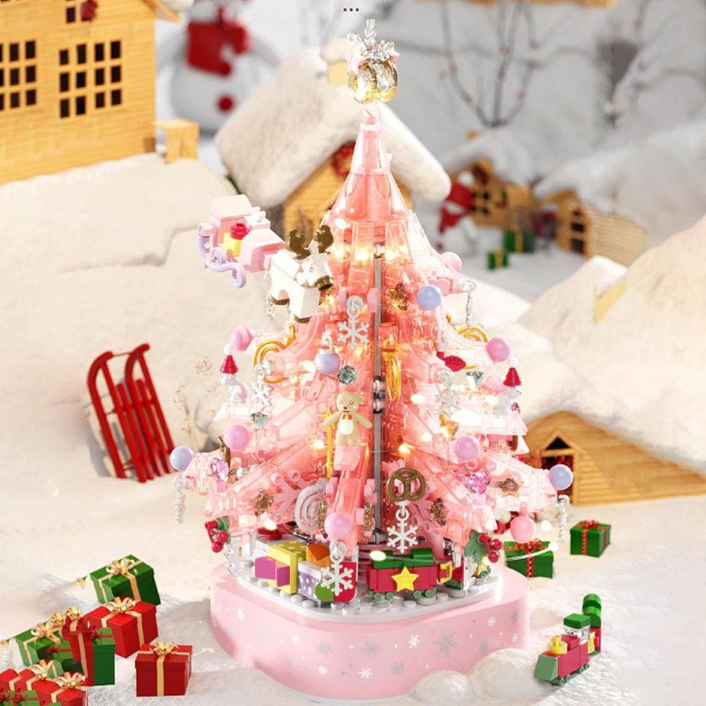 Blocos de construção de caixa de música para árvore de Natal 675 unidades 3D DIY