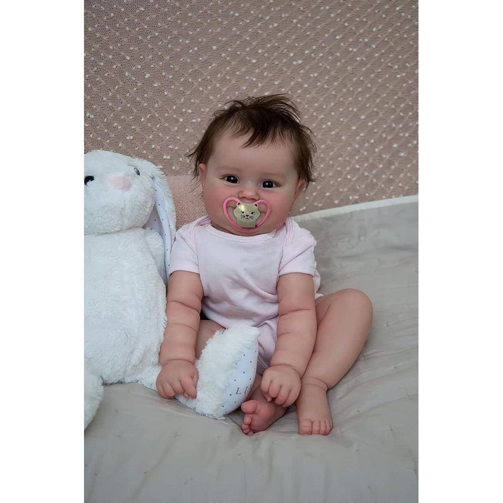 Reborn Baby Doll Sweet Smile, cabelo enraizado de 20 polegadas, corpo inteiro