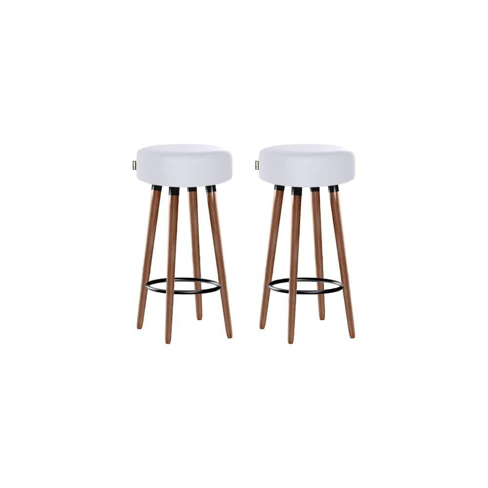 Kit 2 Banquetas Alta Pés Palito Roma Branco 70cm