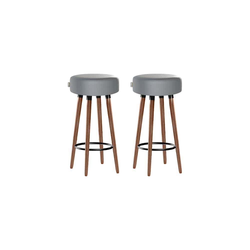 Kit 2 Banquetas Alta Pés Palito Roma Cinza 70cm