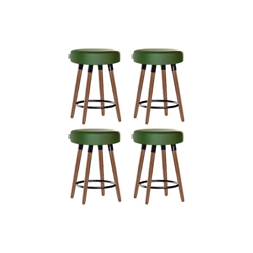 Kit 4 Bancos Moderno Pé Palito Roma Slim Verde Casco 50cm