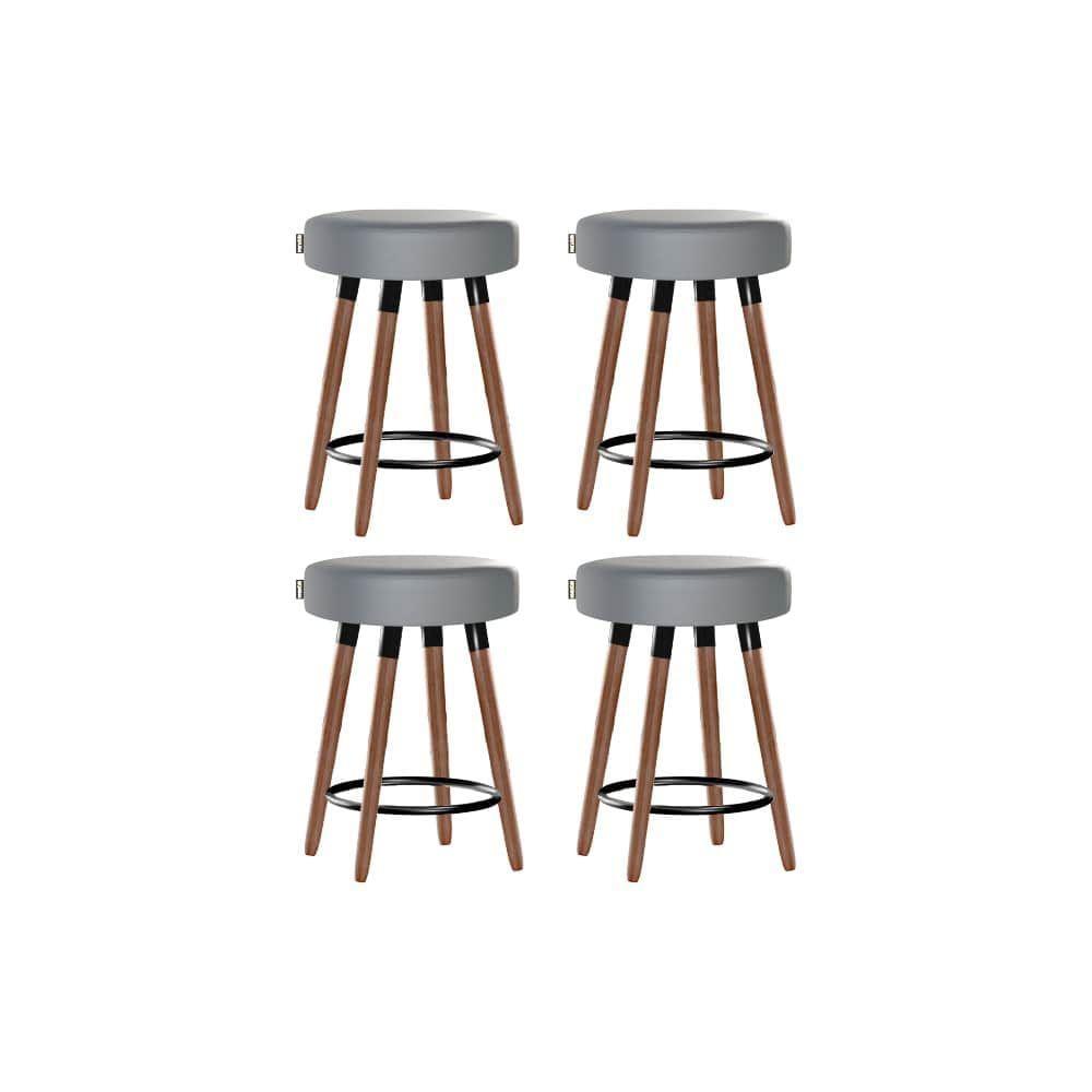 Kit 4 Bancos Moderno Pé Palito Roma Slim Cinza 50cm
