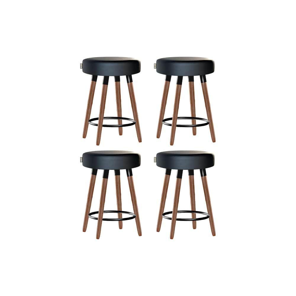 Kit 4 Bancos Moderno Pé Palito Roma Slim Preto 50cm