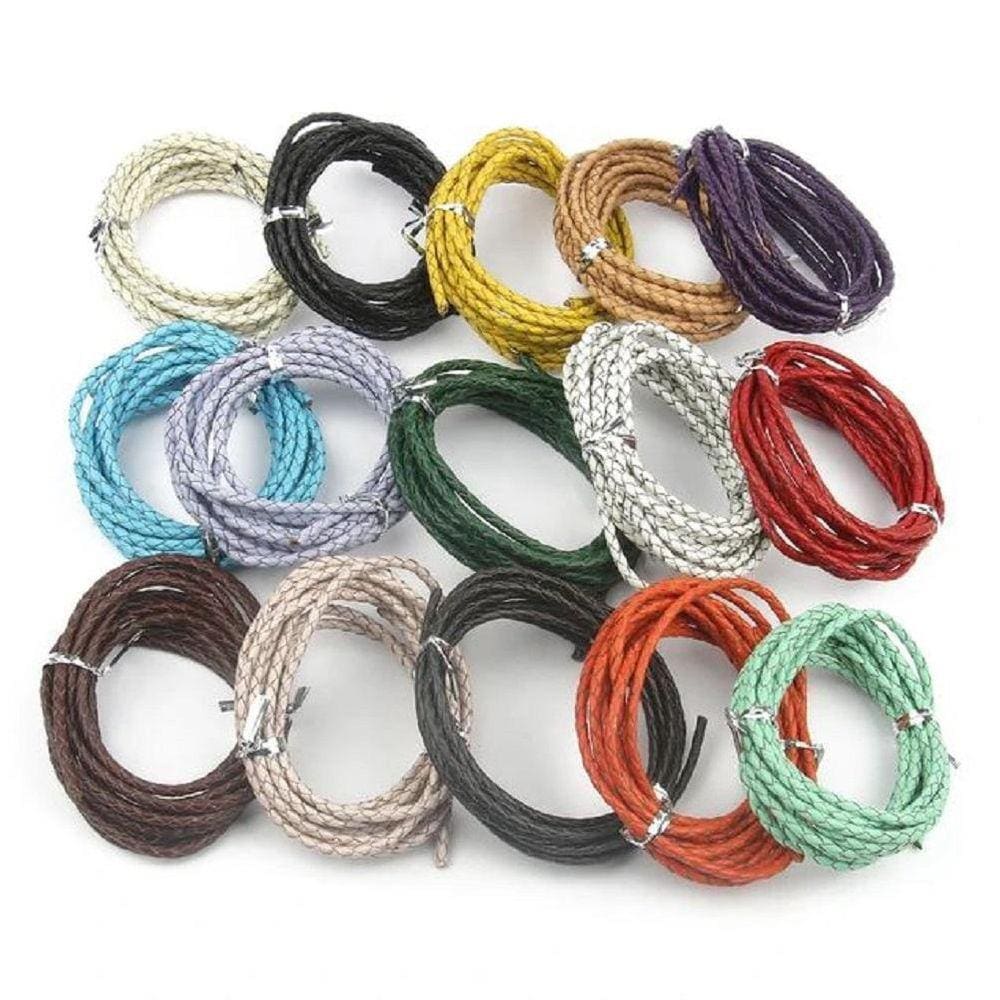 Tira De Couro Trançado 3Mm 2Mts B006 Bege