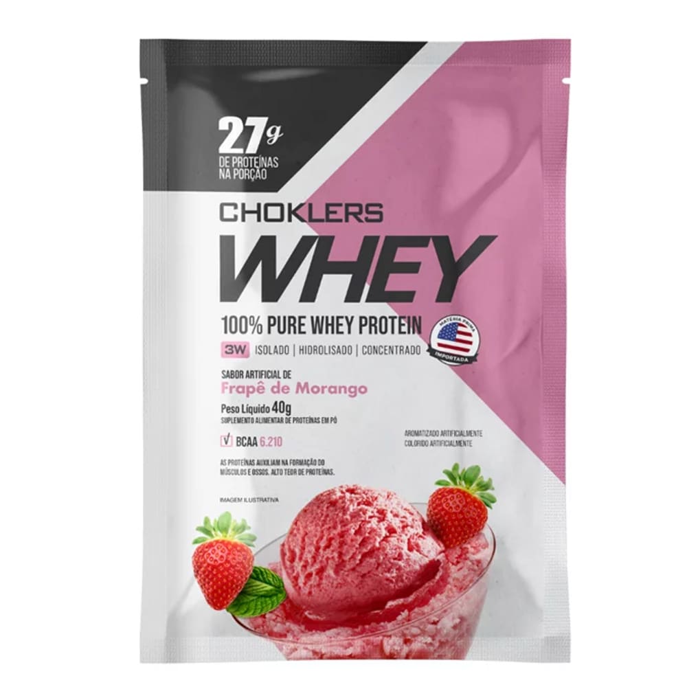 Choklers Whey Frape De Morango Sache 40G - Display 15X40
