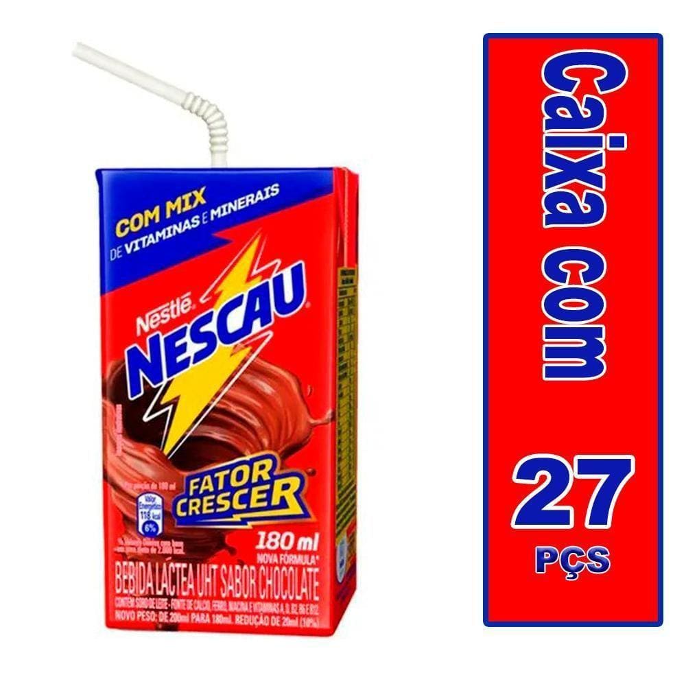 Bebida Lactea Nestlé Nescau Pronto Pra Beber 180Ml Cx C- 27