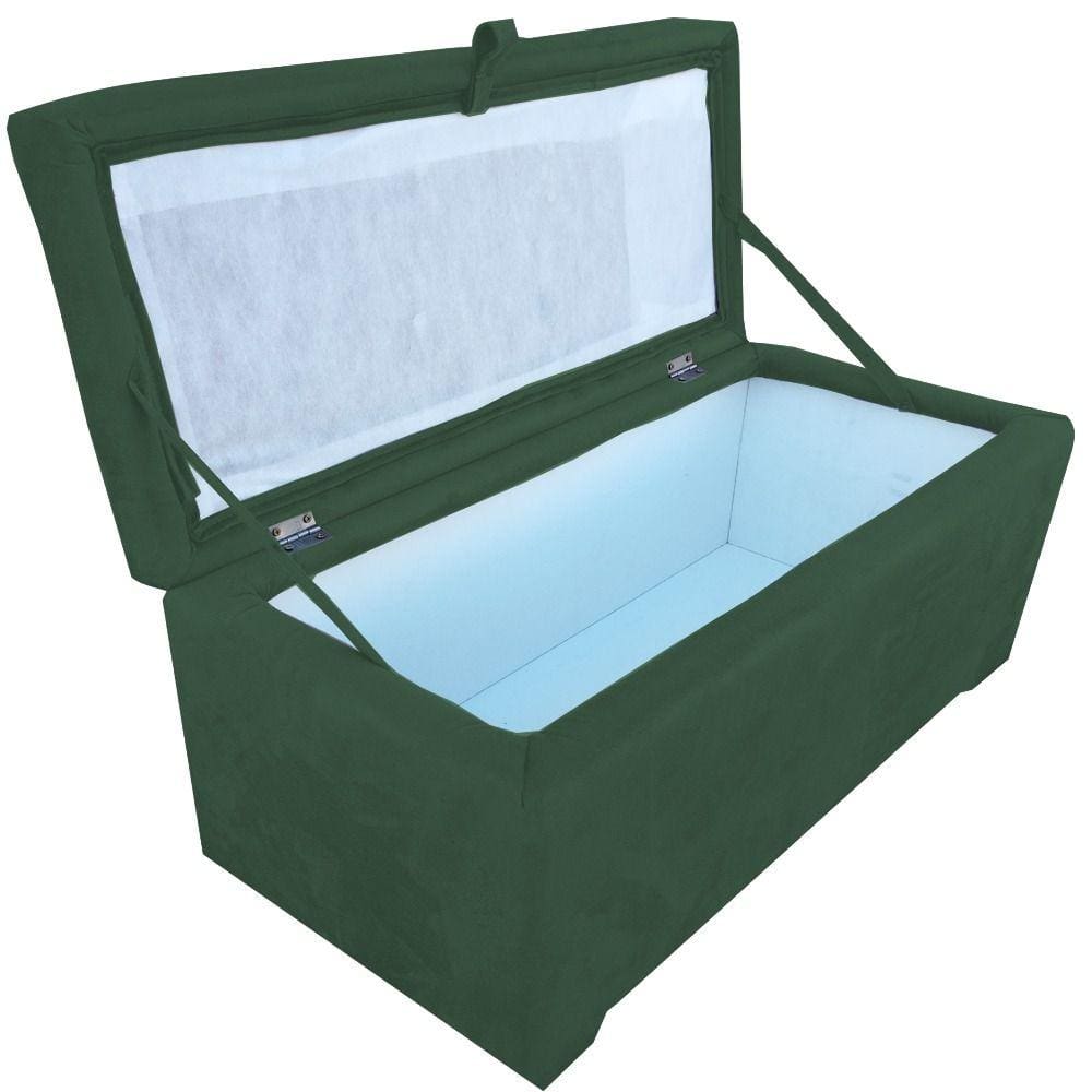 Bau puff 80 organizador porta treco brinquedos sapatos infantil multiuso Verde