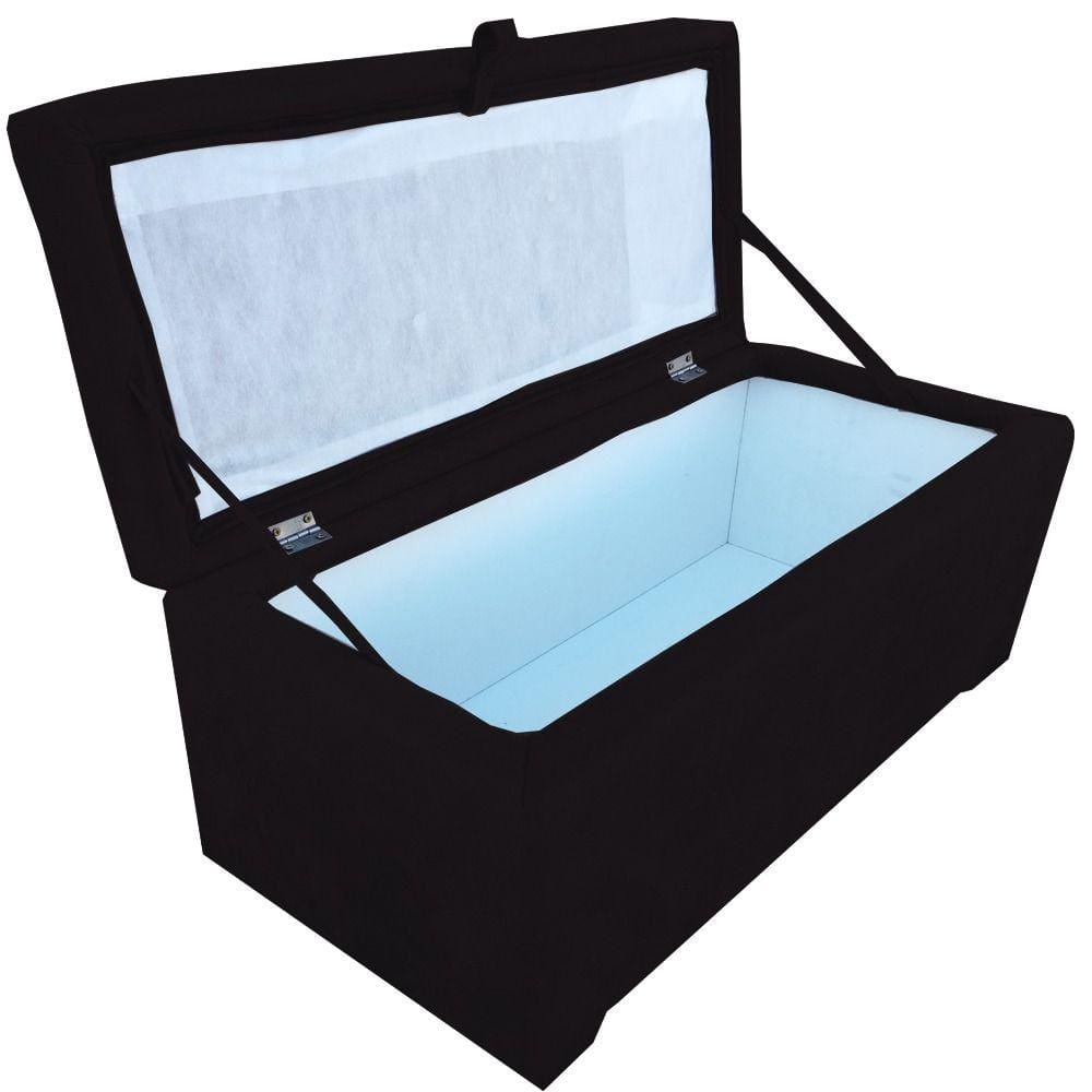 Bau puff 80 organizador porta treco brinquedos sapatos infantil multiuso Preto
