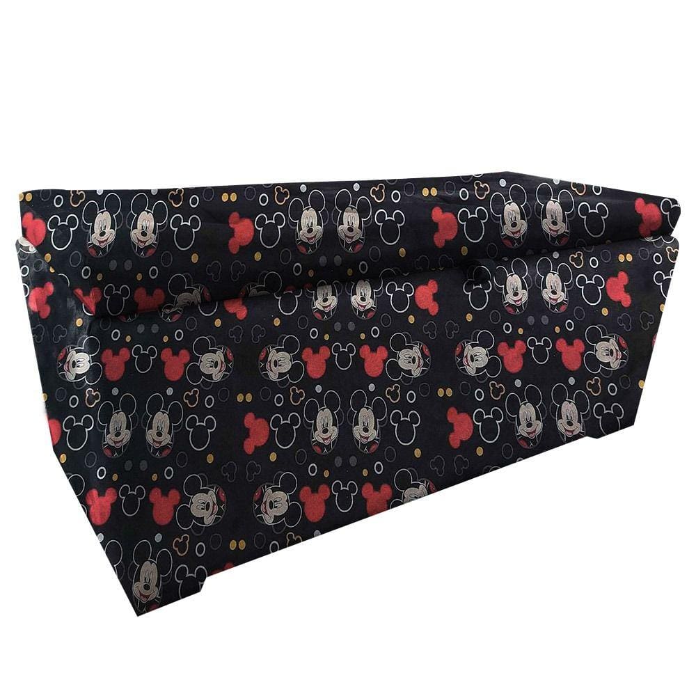 Bau puff 80 organizador porta treco brinquedos sapatos infantil multiuso Mickey Mouse
