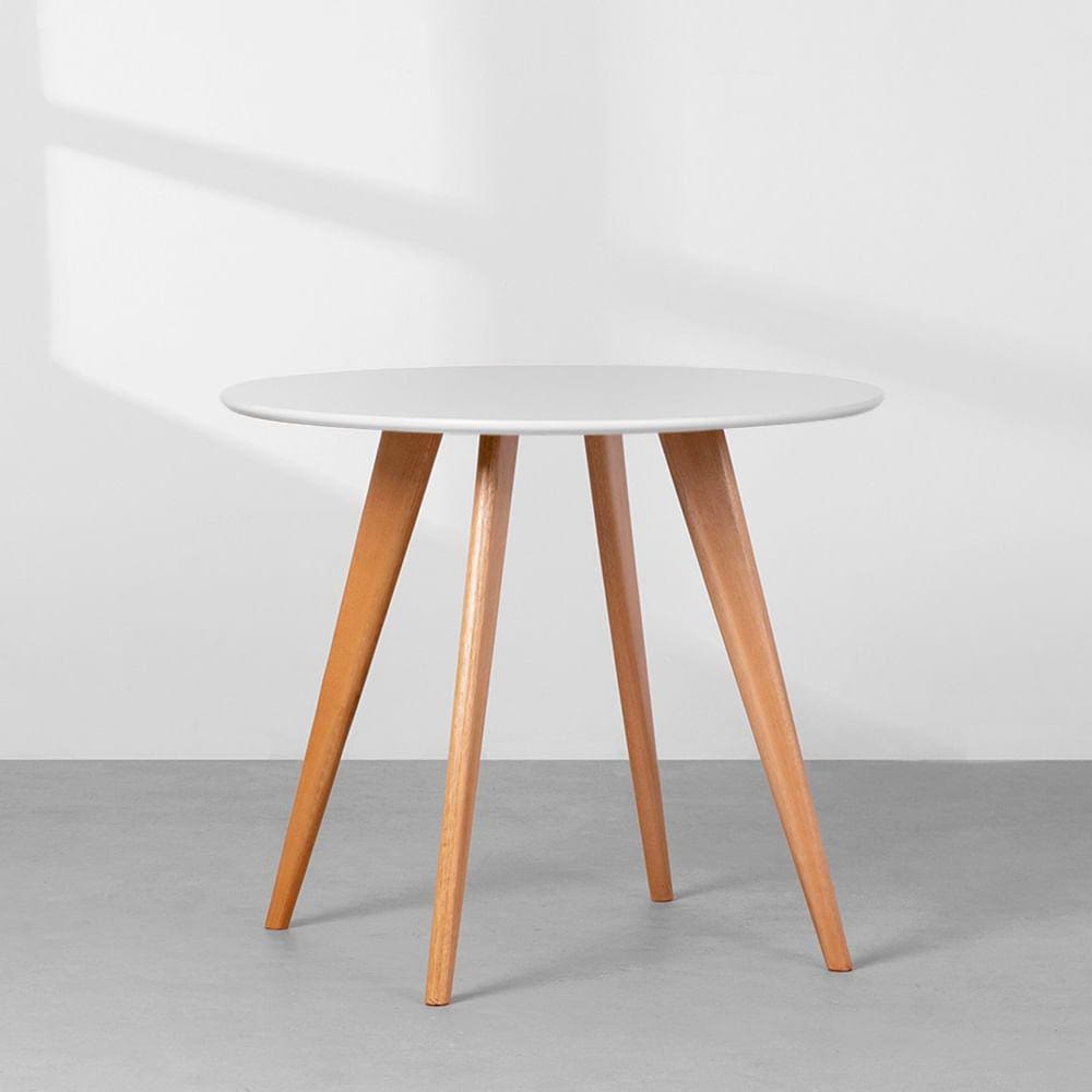 Mesa de Jantar Square Redonda Branco – 88cm