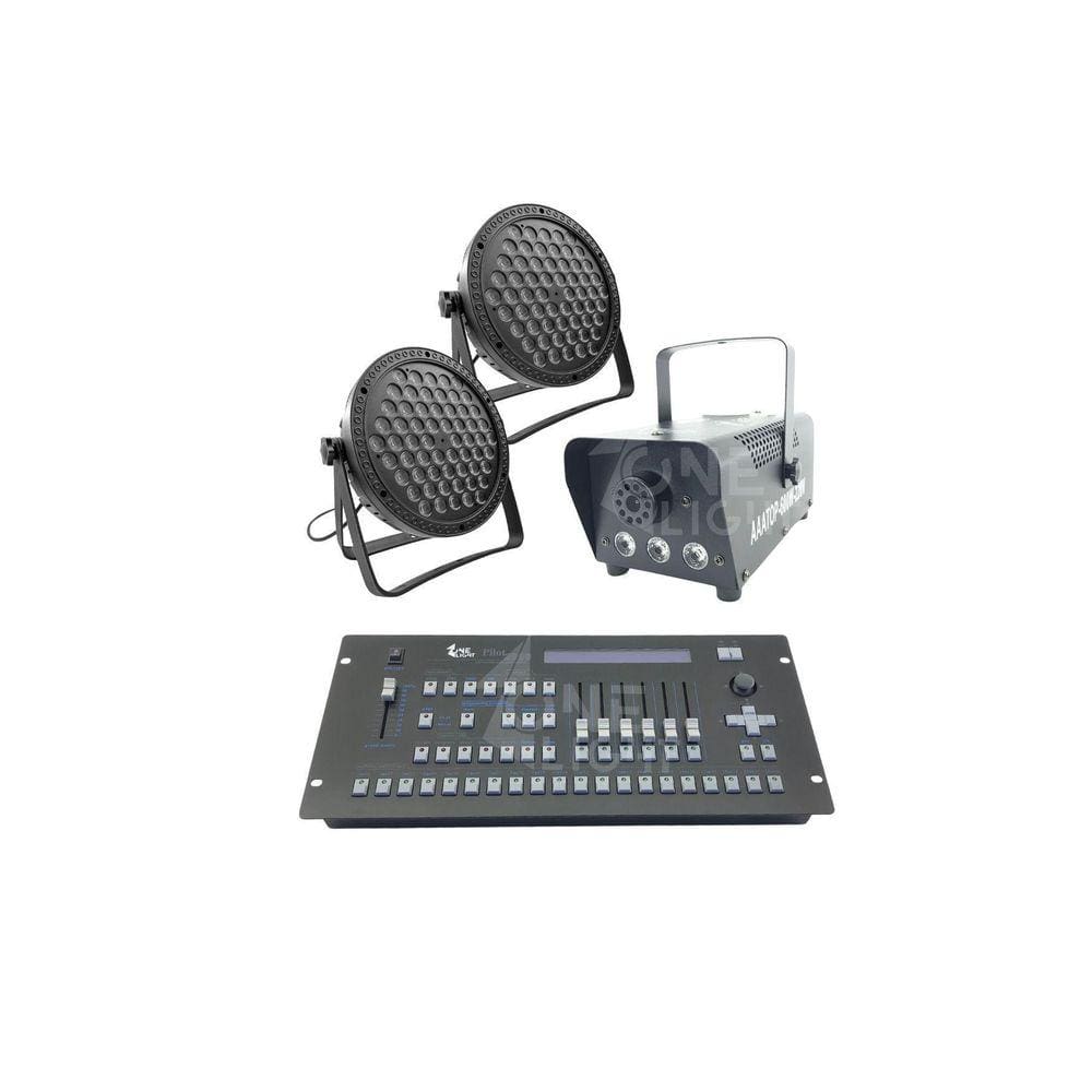 Kit 2 Par Led Slim 60 Led 3W+Máq Fumaça 600W+Mesa Pilot