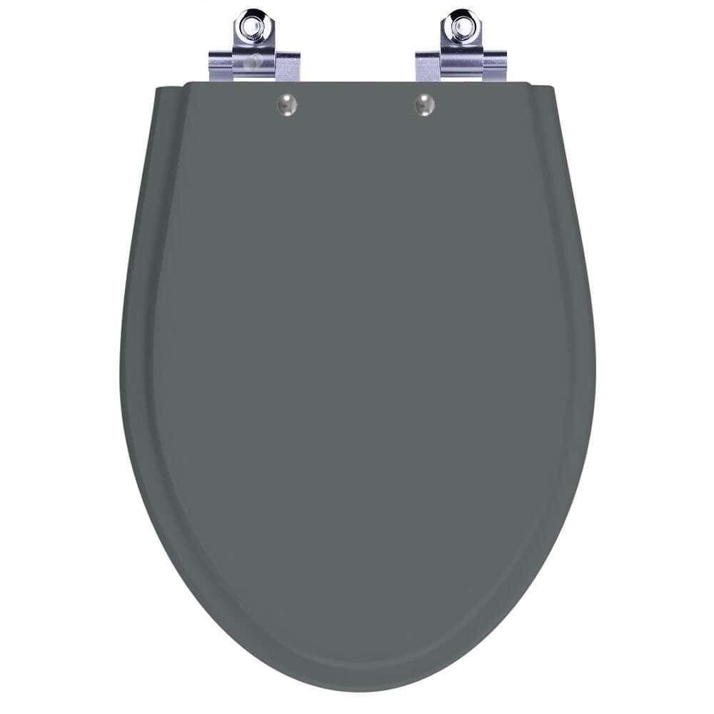 Assento Sanitário Laqueado Soft Close Absolute Cinza Quartzo (cinza Escuro) Para Vaso Ideal Standard