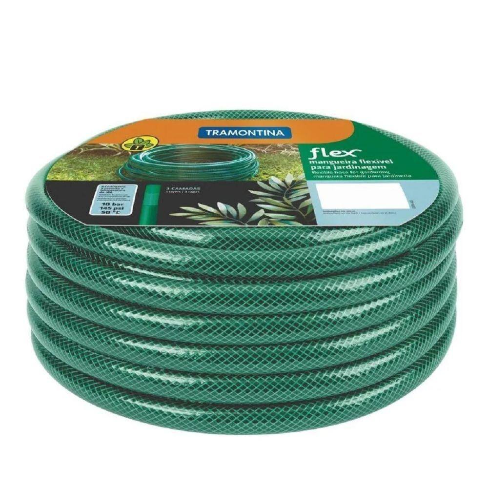 Mangueira De Jardim 1/2 Pol 25 Metros Flex Verde Tramontina
