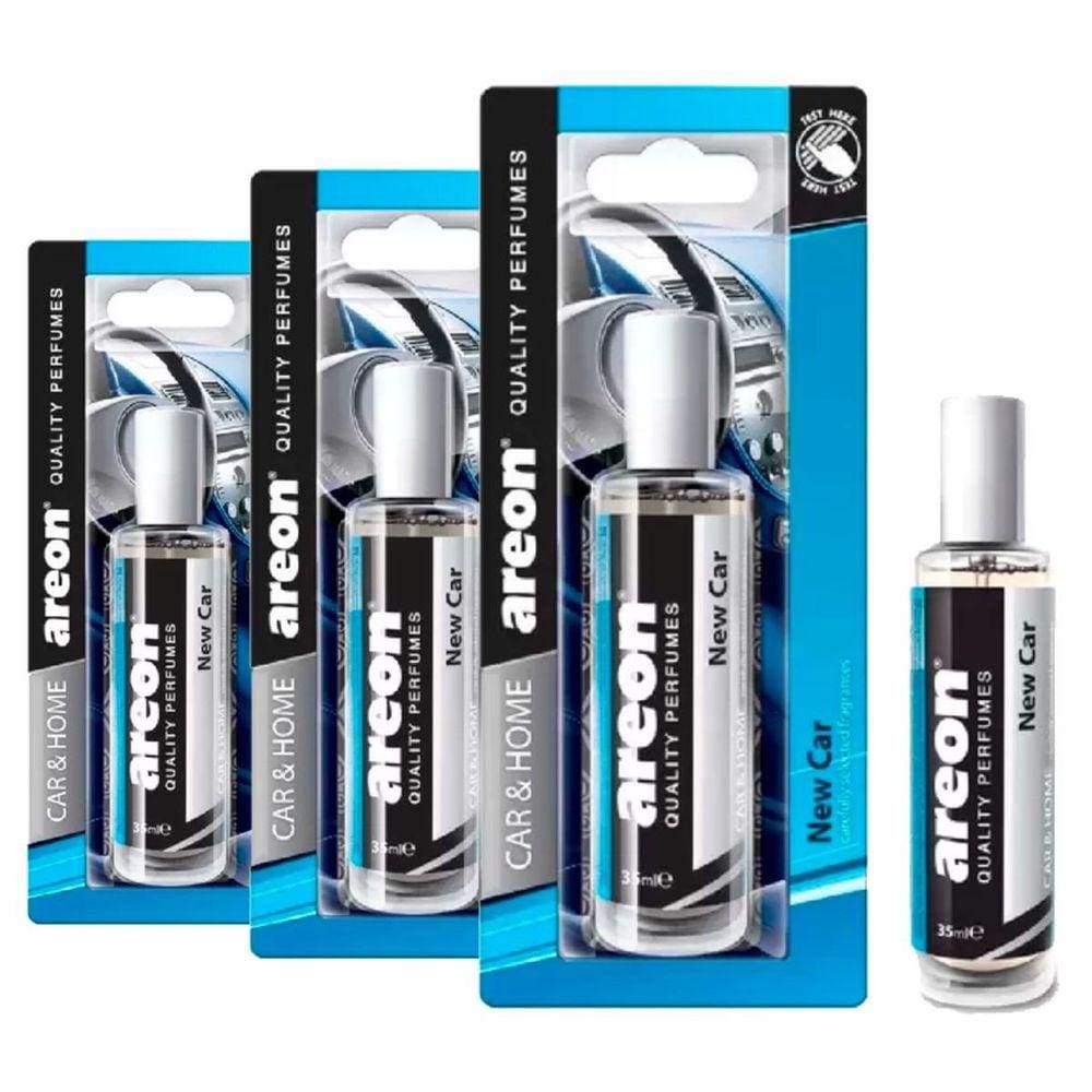 Aromatizante Spray Areon Blister New Car 35ml - 3 Peças - Perfume Automotivo Odorizador Carro Novo