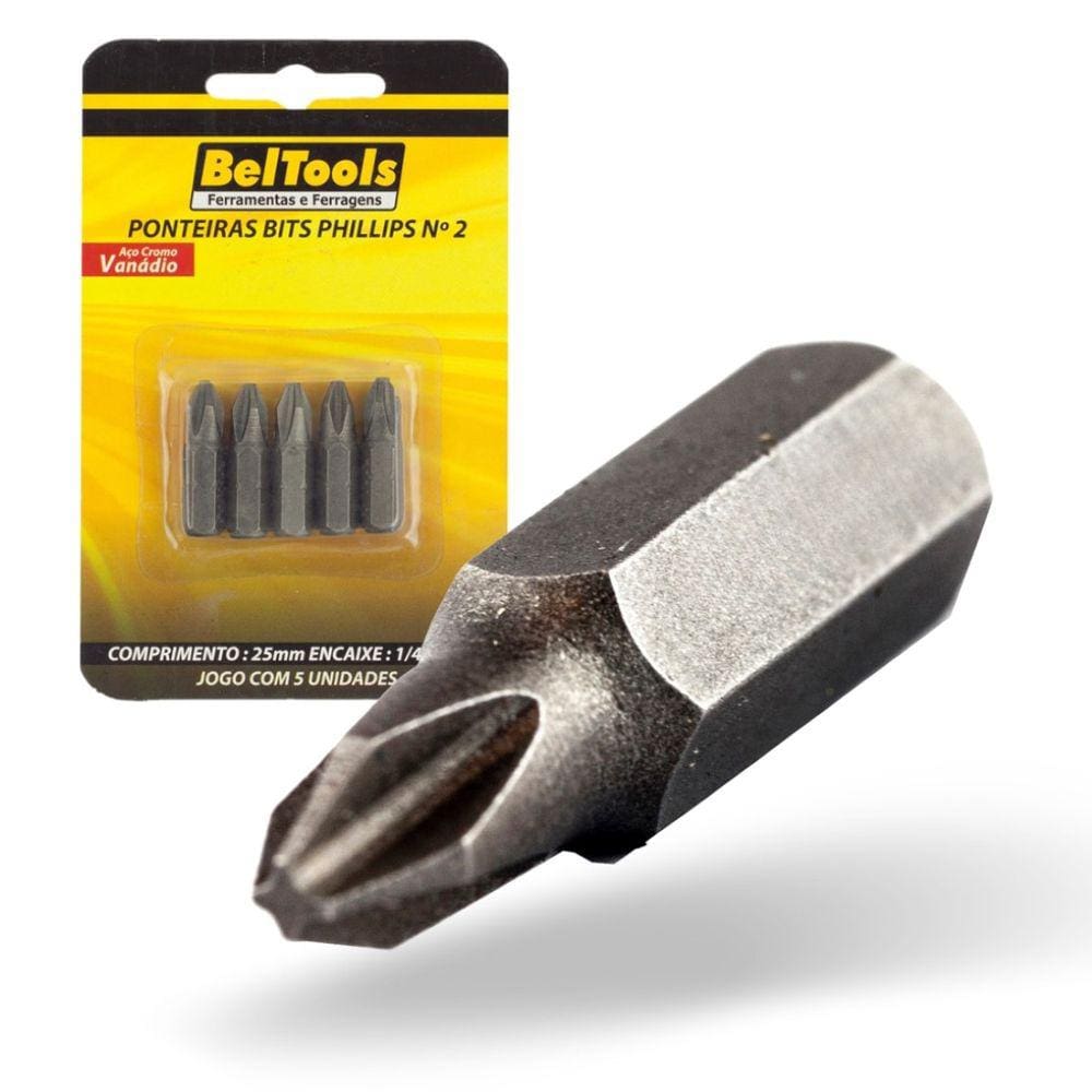 Kit 5 Ponta Bit Phillips CV 25mm x 1/4 x N2 Beltools