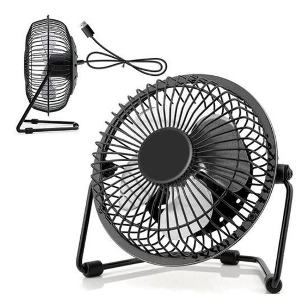 Mini Ventilador De Mesa Usb Portátil Ferro Silencioso Not Pc