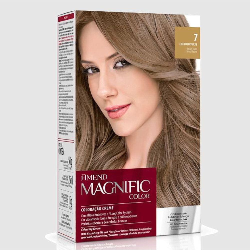 Kit Coloração Amend Magnific Color 7.0 Louro Natural - 200g