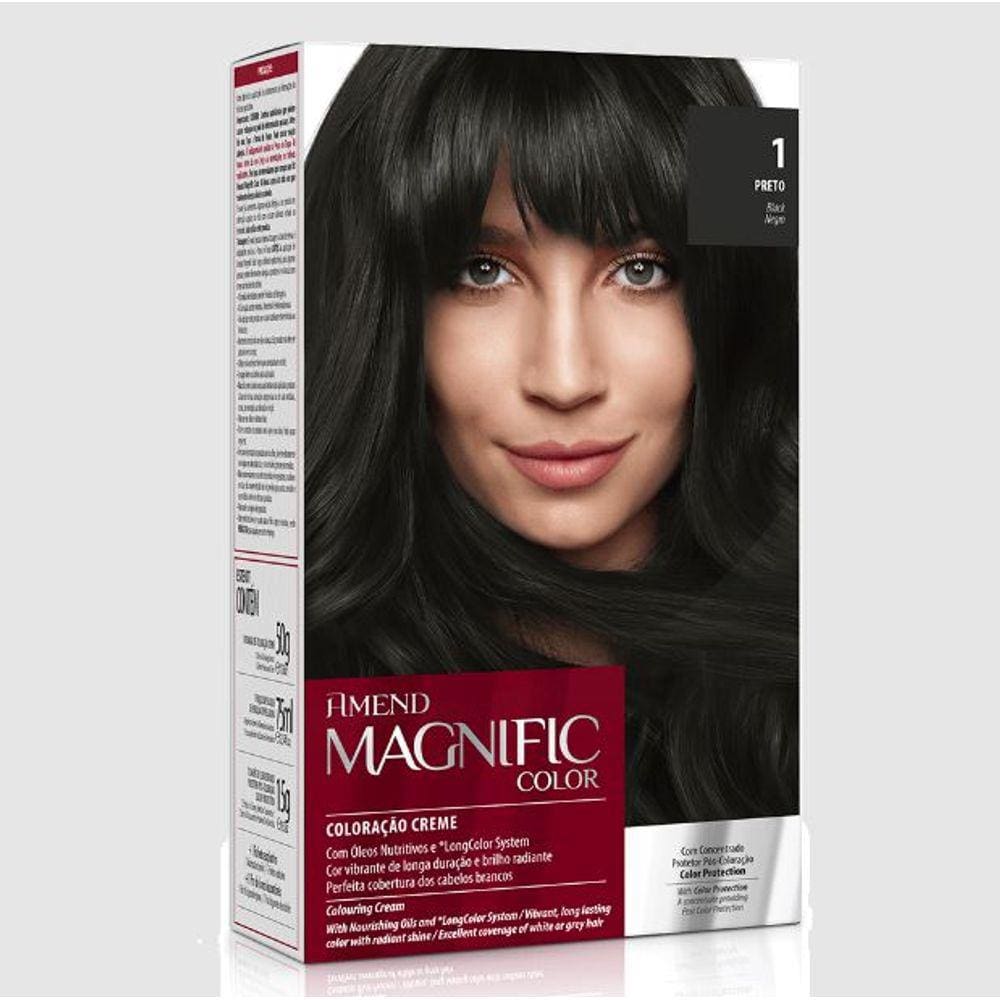 Kit Coloração Amend Magnific Color 1 Preto - 200g