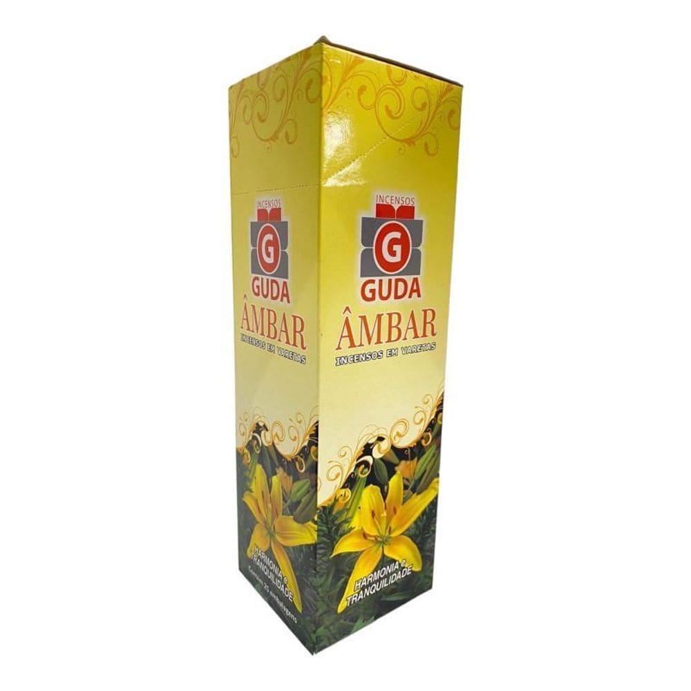 Incenso Ambar Guda Indiano 25 Caixas Com 7 Varetas