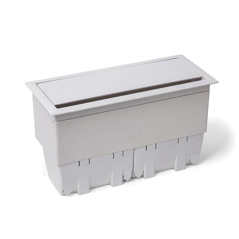 Caixa De Tomadas Para Mesa 8 Blocos Em Alumínio Branco