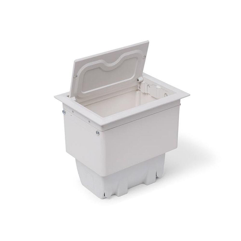 Caixa De Tomadas Para Mesa 4 Blocos Em Alumínio Branco