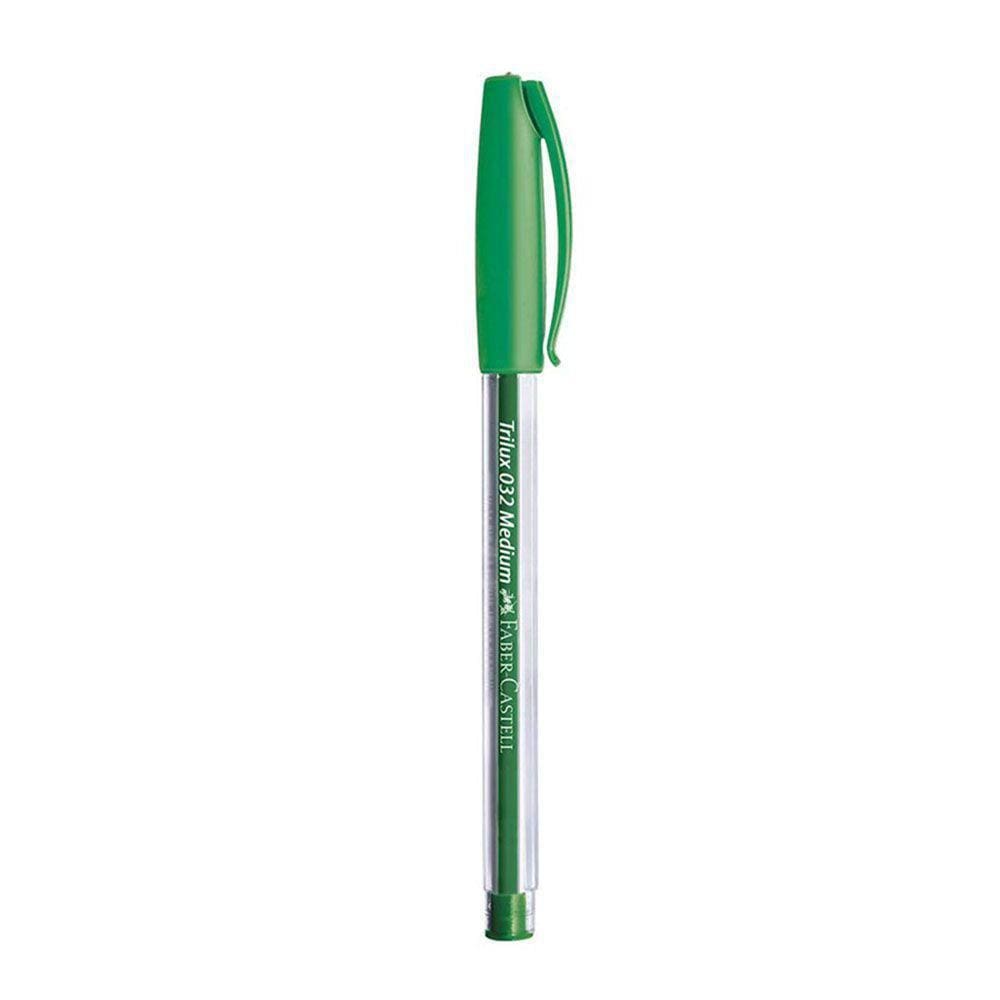 Caneta Esferográfica Trilux 032 Média Verde Faber Castell