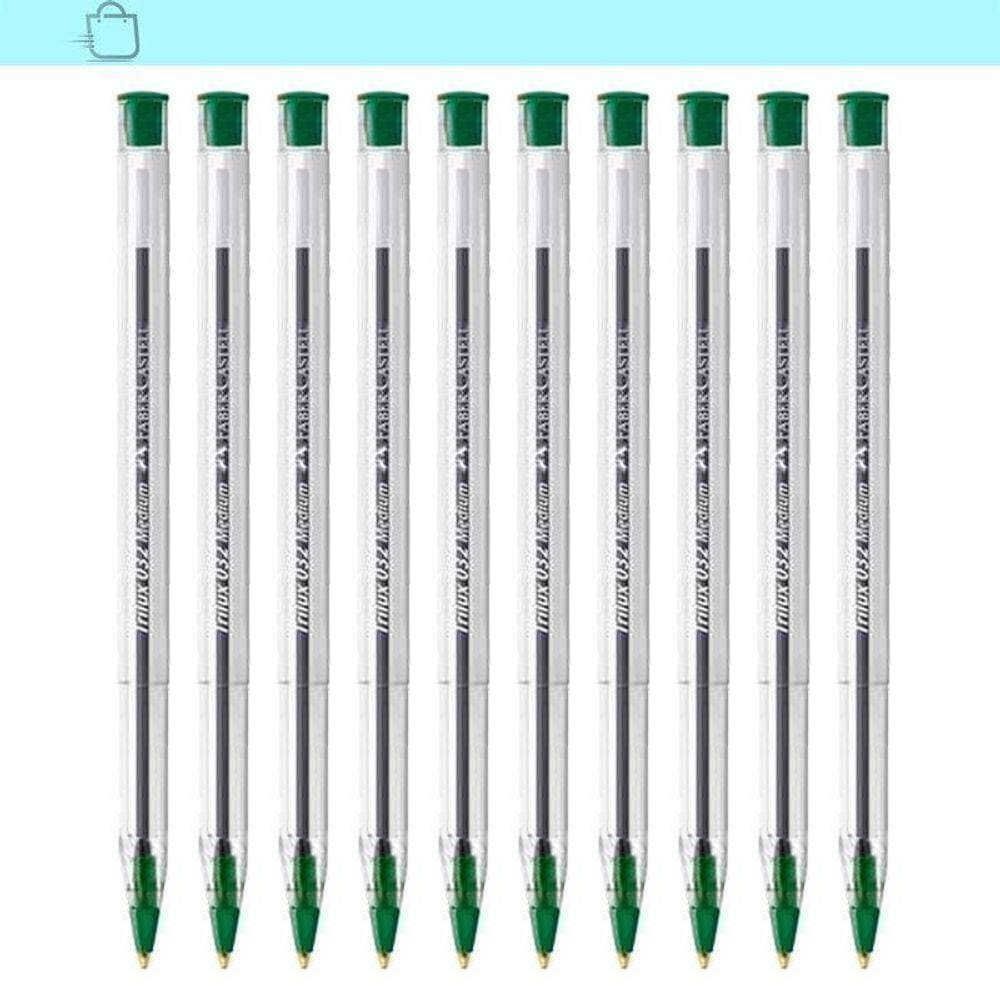 Caneta Verde Trilux 032 Medium Faber Castel 10 Unidades