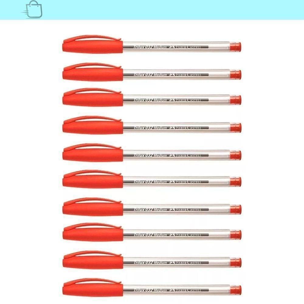 Kit Caneta Trilux 032 Faber-Castell Vermelha 15 Unidades