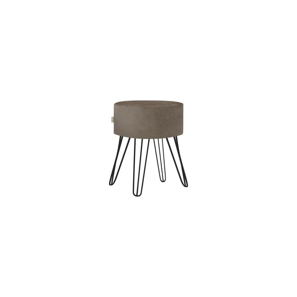 Puff Pé Ferro Decorativo Alto Padrão Marrom Claro 1un