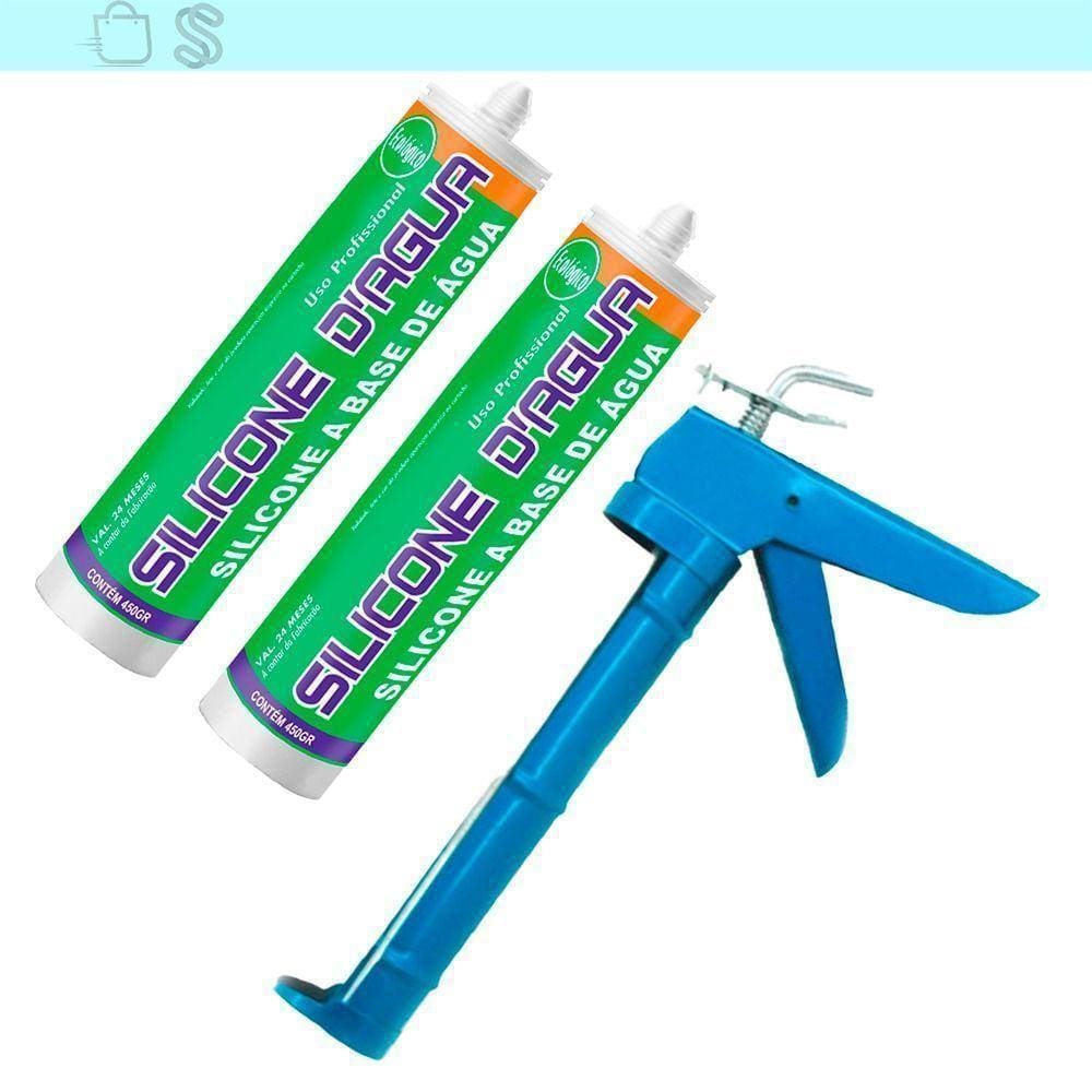 Kit 2 Silicone Branco Selante Acrílico Base Água E Aplicador