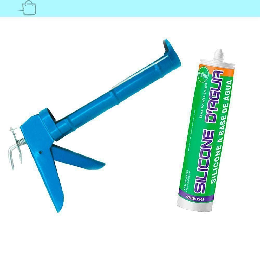 Silicone Preto 450G Selante Acrílico Base Dágua E Aplicador