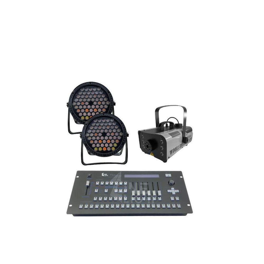 Kit 2 Par Led Slim 60 Led 3W+Máq Fumaça 1200W+Mesa Pilot