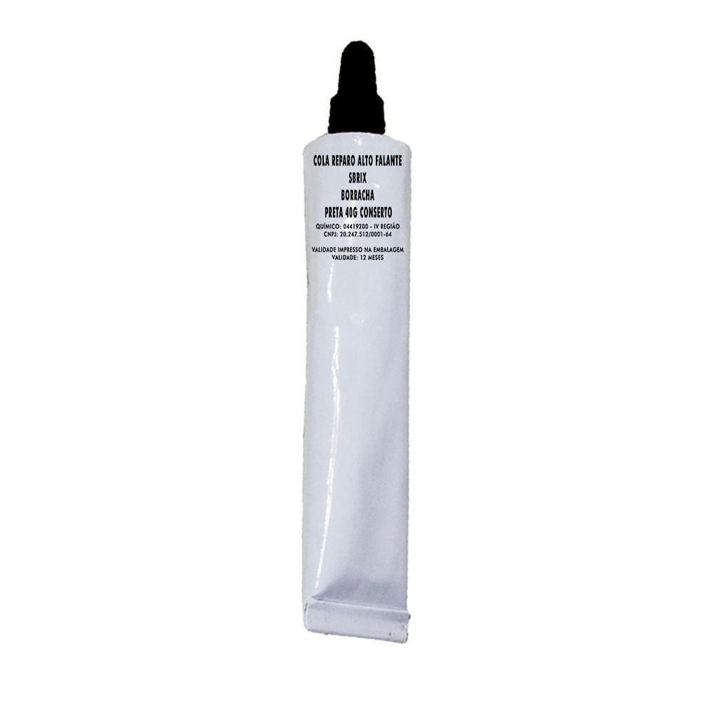 Cola Reparo Alto Falante Sbrix Borracha Preta 40G Conserto
