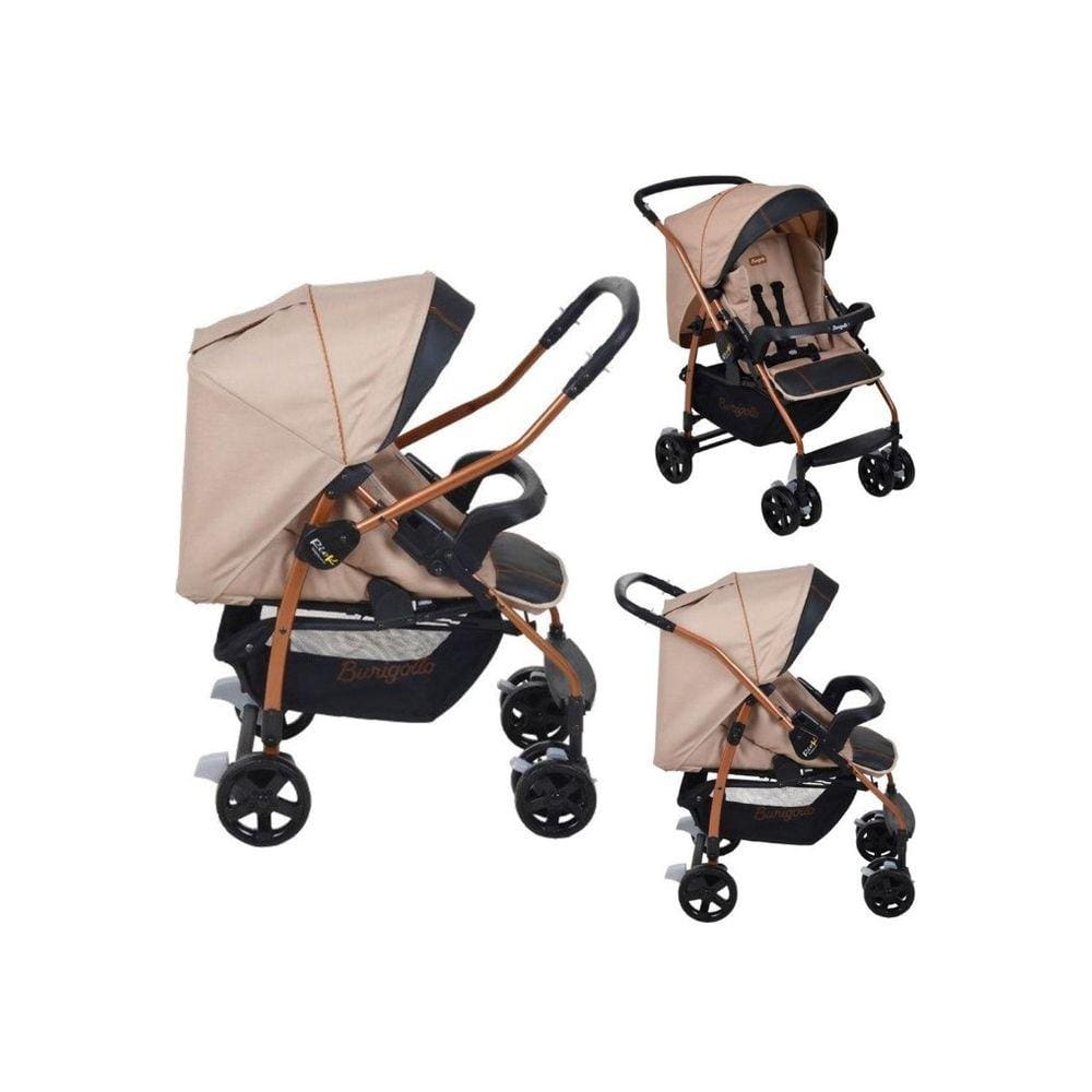 Carrinho com bebê conforto Travel System Burigotto Cobre Rosa Mon Amour