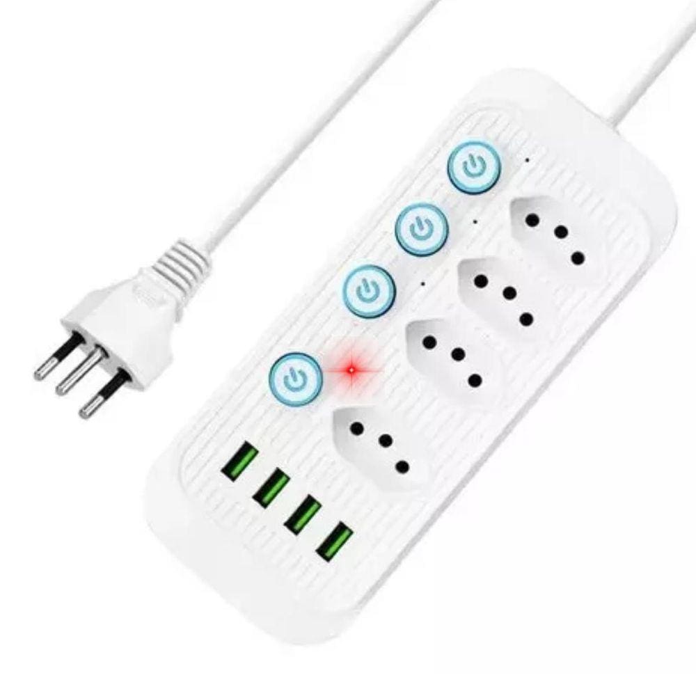 Extensão Filtro De Linha 4 Entradas + Usb Botão Liga/Desliga