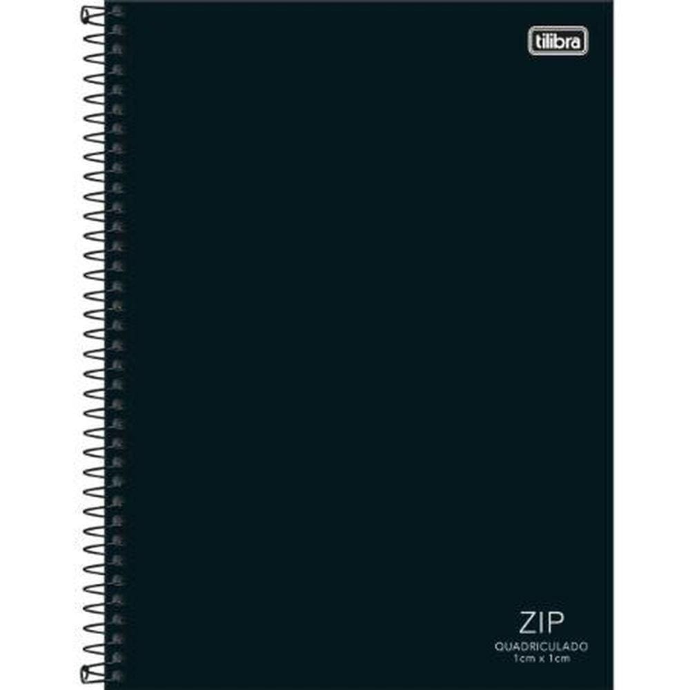 Caderno Univ. Quadriculado 80 Folhas ZIP Preto - Tilibra