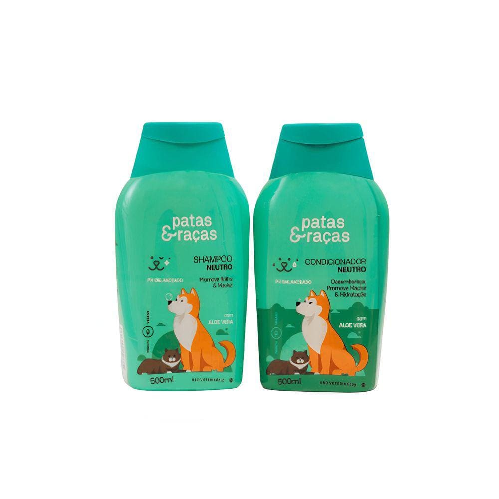 Shampoo E Condicionador Neutro Patas&Raças