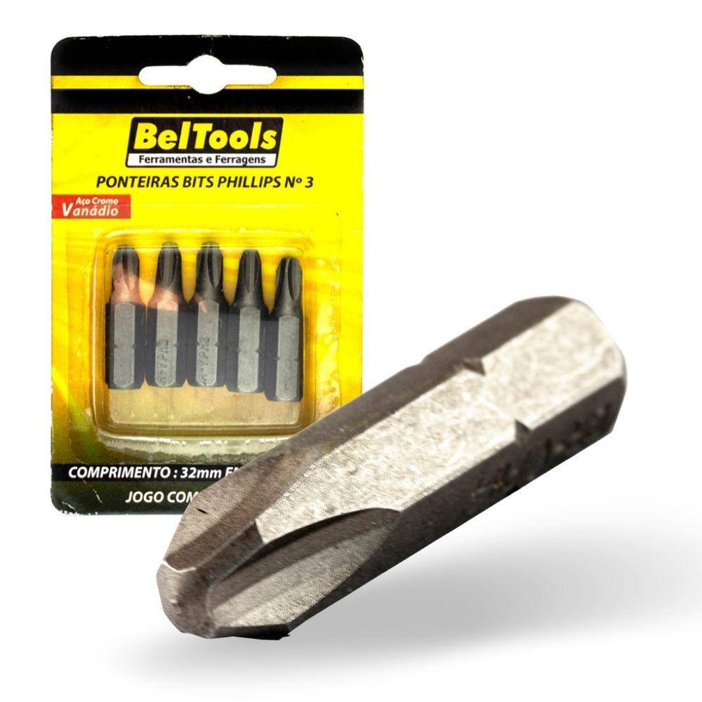 Kit 5 Ponta Bit Phillips CV 32mm x 5/16 x N3 Beltools