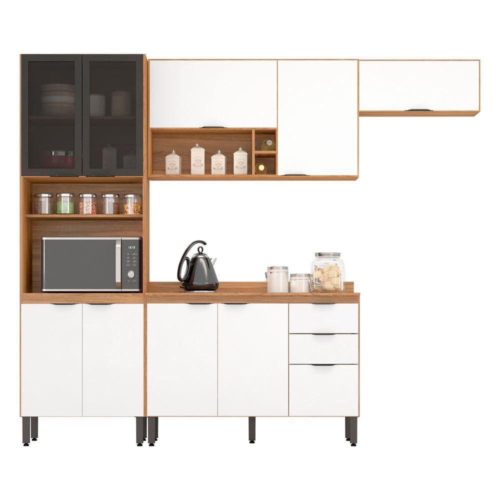 Cozinha Modular Com 4 Peças Firenze Composição 06 Amendola Branco Demóbile
