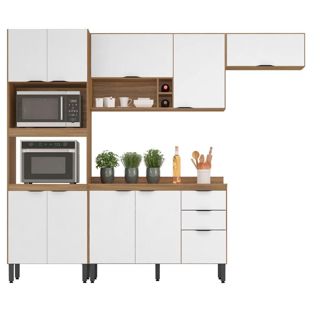 Cozinha Modular Com 4 Peças Firenze Composição 03 Amendola Branco Demóbile