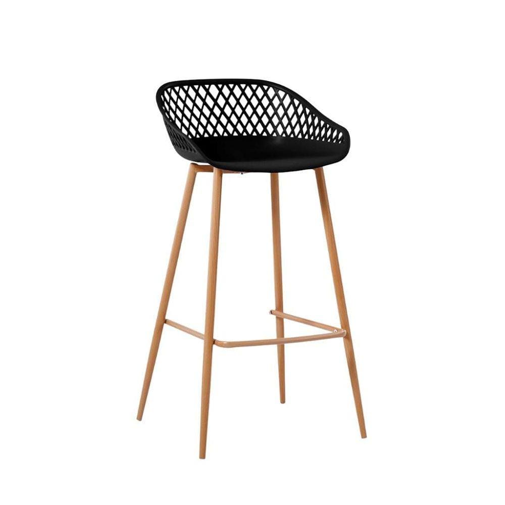 Banqueta Monaco Media Base Aço C/ Assento Em Polipropileno