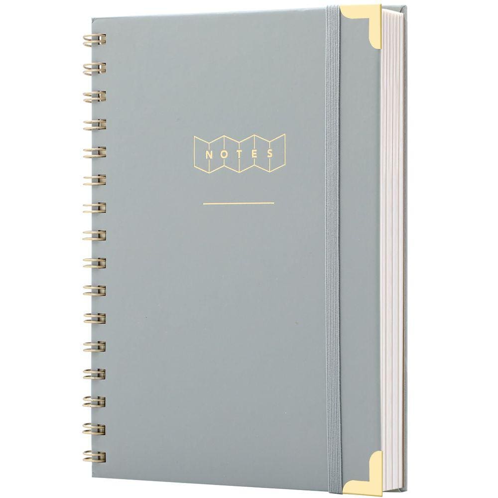 Caderno de capa dura Spiral College Ruled A5 160 páginas cinza
