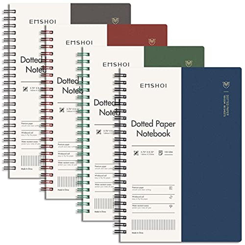 Caderno EMSHOI Dotted Journal Spiral A5 640 páginas 100gsm 4P