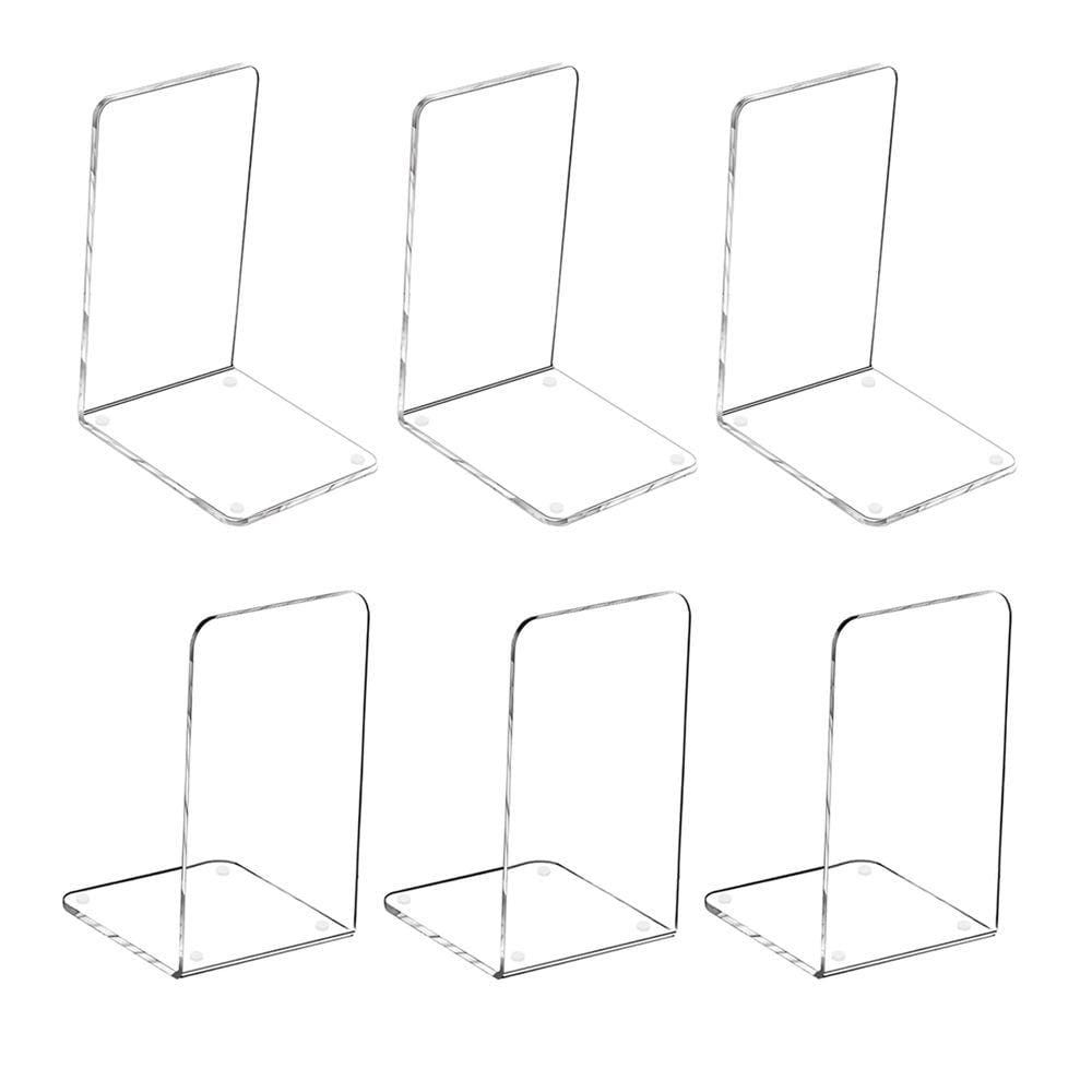 Suportes para livros MerryNine Plastic Acrylic Clear, pacote com 6