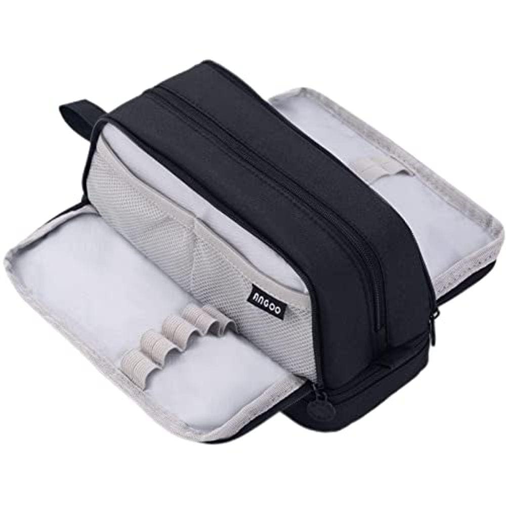 Estojo para lápis CICIMELON de grande capacidade com 4 compartimentos preto