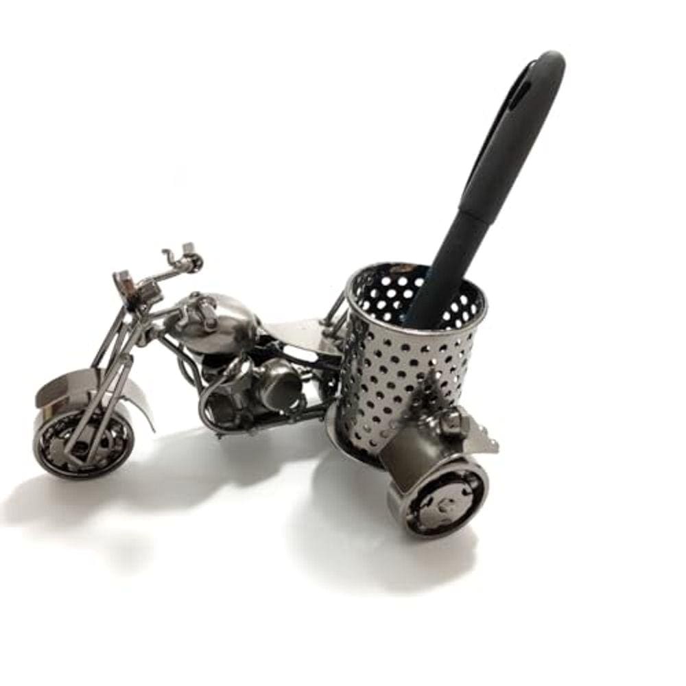 Conjunto de acessórios de mesa XNENPOW Metal Motorcycle Pen Holder