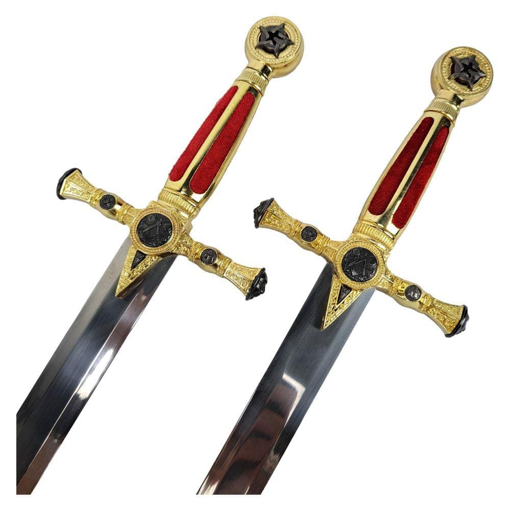 Espada Dupla Maçônica Suporte De Parede Em X