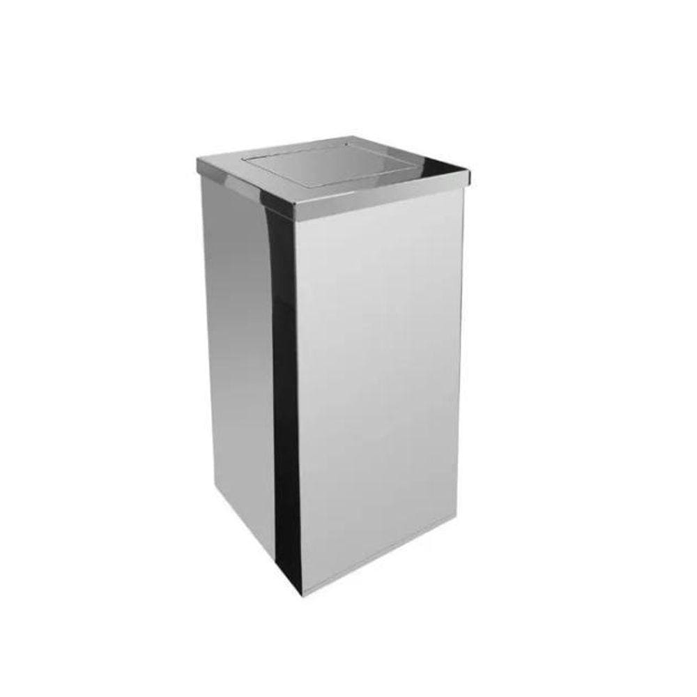 Lixeira Quadrada Inox 30 Litros Basculante