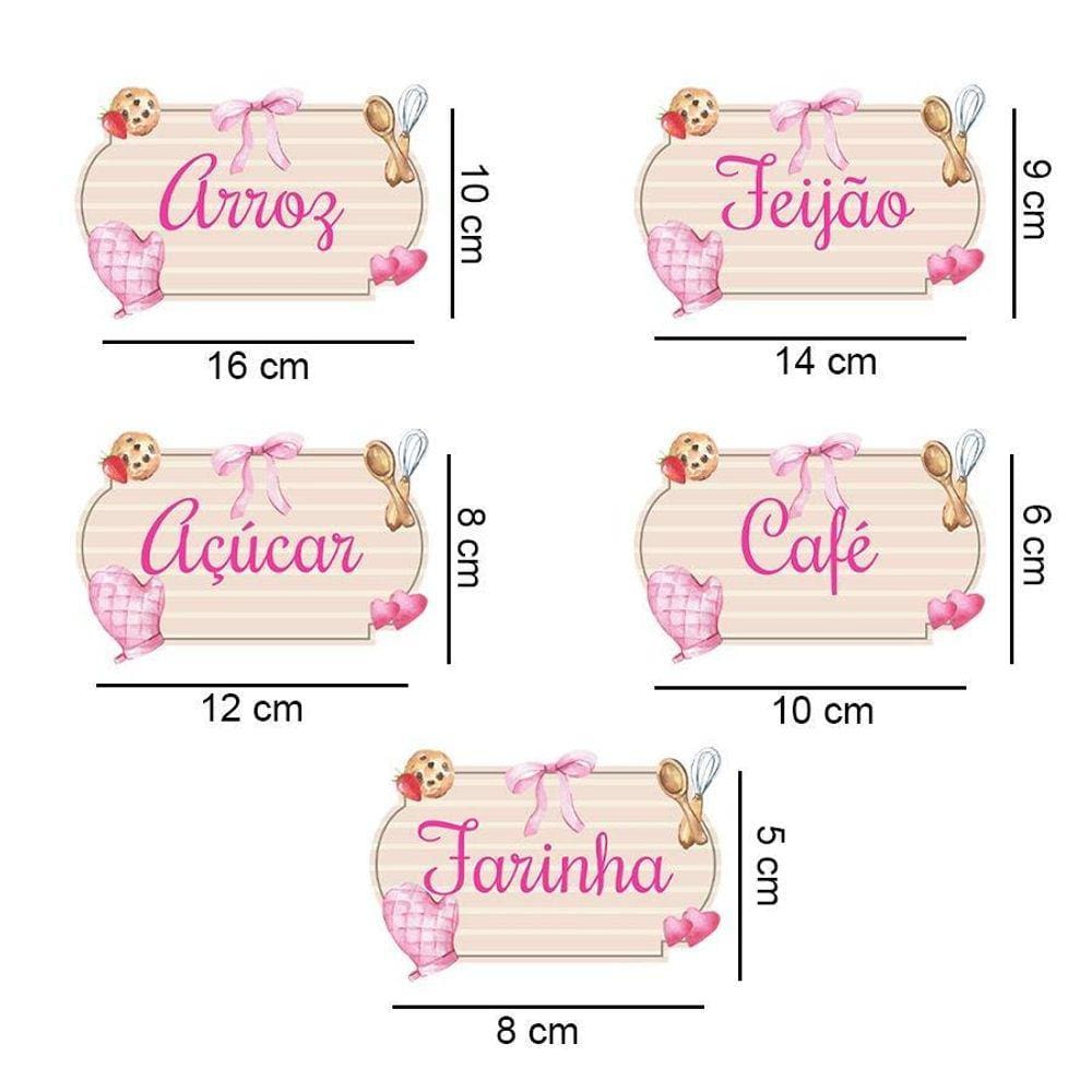 Cartela C/05 Unid De Adesivos Para Potes Mod Rosa